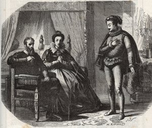 The Duchess of Cleves, Mary von Julich Duchess of Juliers and Berg (1491-1543), Learns of the Dissolution of the Marriage Between Her Daughter, Anne of Cleves (1515-1557), and the King of England Henry VIII (1491-1547) in 1540. Engraving from 1871 in 