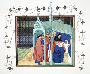 The Earl of Northumberland at High Mass in the Chapel at Conway Castle Taking His Treacherous and Fatal Oath, Facsimile Copy from Le Prinse et Mort du Roy Richart by Jean Creton, Reprinted 19th Century by French School