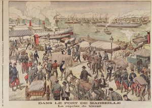 The End of the Strike in Marseille, illustration from Le Petit Journal, 23rd October 1904 by French School