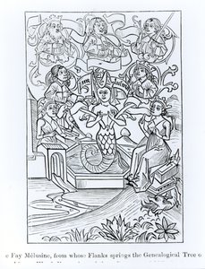 The Fay Melusine, from Whose Flanks Springs the Genealogical Tree of Kings and Emperors, Illustration from Science and Literature in the Middle Ages and Renaissance by French School