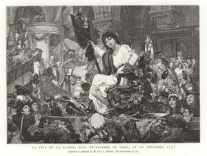 The Festival of Reason in Notre Dame de Paris, 10 November 1793 by French School