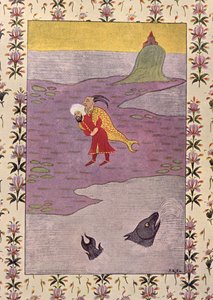 The Fourth trip of Sinbad, illustration for Sinbad the Sailor, from The Arabian Nights, 1895 by French School