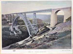 The Garabit Viaduct, built 1882-84, printed by Gillot