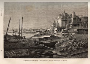 The Ghat de Benares (present-day Varanasi), engraved after G. Moynet