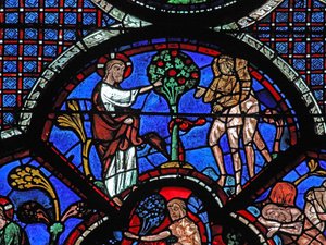 The Good Samaritan Window: God Forbids Adam and Eve to Eat the Fruit of the Tree