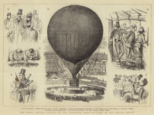 The Great Captive Balloon at the Tuileries, Paris by French School
