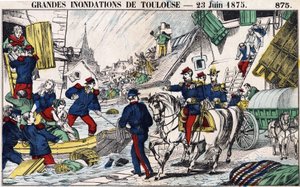 The Great Floods of Toulouse on June 23 by French School