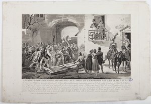 The Inhabitants Depositing the Gates of Grenoble at the Feet of the Emperor, 6th March 1815 by French School