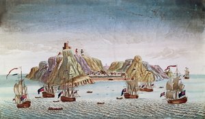 The Island of St. Helena, Place of Exile of General Napoleon Bonaparte (1769-1821) by French School