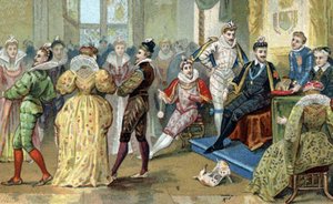 The King of France Henry III (1551-1589) surrounds his cuties by French School