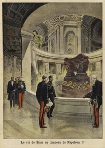 The King of Siam Visiting the Tomb of Napoleon I, Paris, 1897 by French School