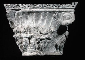 The Kiss of Judas, relief from a capital by French School