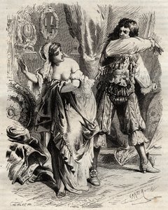 The Marquis of Montespan slapped his wife, the Marquise of Montespan, for she refused him by order of King Louis XIV by French School