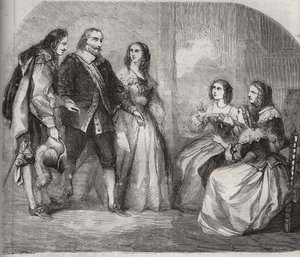 The Marquis of Montespan, Louis Henri de Pardaillan de Gondrin (1640-1691) (on the left) came to propose to the marriage of Francoise Athenais of Rochechouart Mortemart (then Marquise de Montespan or Madame de Montespan) by French School