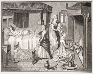 The New Born Child, after a 15th century miniature in 