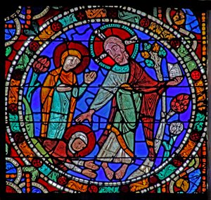 The Passion Window: Resurrection, Appearance to Magdalene by French School