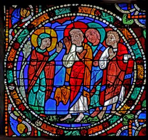 The Passion Window: Resurrection, Mary Magdalene Tells the Others by French School