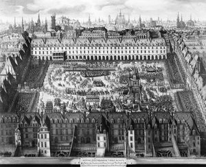 The Place Royale and the Carrousel in 1612 (engraving) by French School
