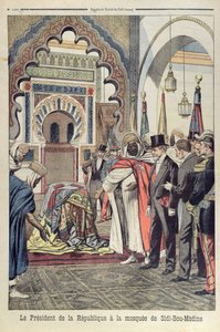 The President of the French Republic, Emile Loubet visiting the Mosque of Sidi Bou Medine, Tlemcen, Algeria, illustration from Le Petit Journal, 3rd May 1903