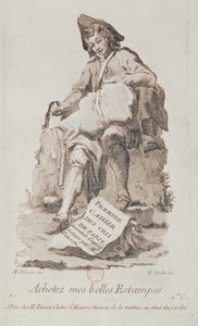 The Print Seller, from Petits Metiers de Paris by French School