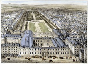 The Royal Palace in 1679, seen from St Honoré Street - lithography by French School