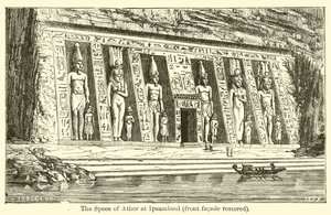 The Speos of Athor at Ipsamboul, front facade restored by French School