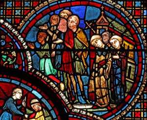 The St Lubin Window: A Procession Leaves a Church by French School