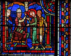 The St Martin Window: The Saint Receives a Blessing from St Hilary by French School