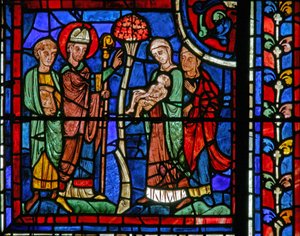 The St Martin window: the saint revives a child by French School