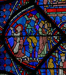 The St Thomas Window: As He Prays Demon Breaks Pagan Statues by French School