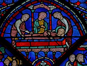 The St Thomas Window: Entombment by French School