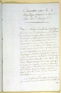The Treaty of Mortefontaine, 30th September 1800 by French School