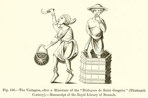 The Vintagers, after a Miniature of the Dialogues de Saint Gregoire by French School