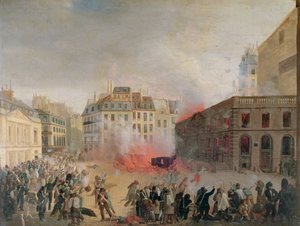 The Water Tower on Fire, Place du Palais Royal, 24 February 1848 by French School