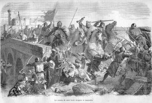 The Armies of Saint Louis Ravage the Languedoc in the 13th Century - Engraving in 