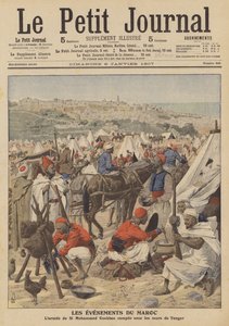 The army of Mohammed Guebbas camped beneath the walls of Tangier, Morocco