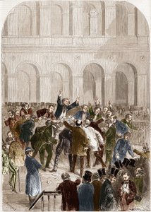 The basket of the Paris Stock Exchange in 1857
