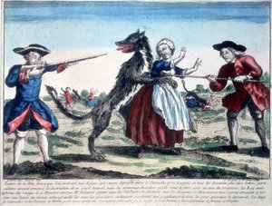 The beast of the Gevaudan killed by soldiers by French School