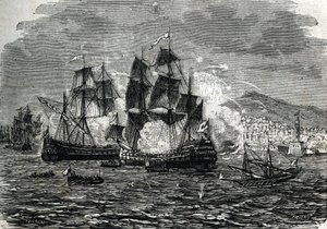 The bombardment of Algiers in August 1682 by Abraham Duquesne (engraving) by French School