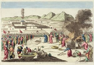 The camp of the Israelites and the sacrifice of the red cow