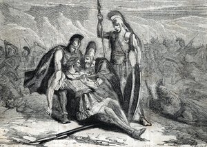 The Death of Epaminondas (418-362 BC) (engraving)