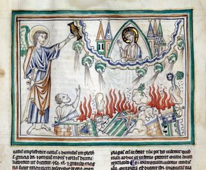 The Destruction of Babylon (miniature) by French School