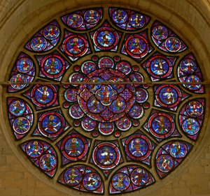 The east rose window: The Virgin, Apostles and Elders of the Apocalypse