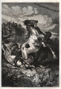 The Execution of Brunhilda of Austrasia by Chlothar II, 613 - Engraving by French School