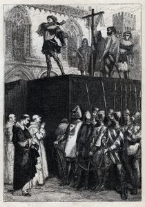 The execution of Conradin (or Conrad of Hohenstaufen) King of Sicily and Duke of Swabia (1252-1268) by order of Charles of Anjou after the battle of Tagliacozzo in 1268 (Execution of Conradin (or Conrad the younger), last Staufer king of Sicily, following by French School