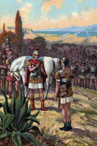 Meeting Between Julius Caesar and Pharnacias II of The Kingdom of Pontus During the Battle of Zela by French School