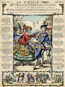 The Old, Popular Song. Picture of Epinal from the 19th Century by French School