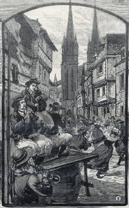 The players of biniou in Quimper (Finistere, Brittany) by French School