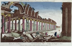 The remains of the Temple of Mars among the Ruins of Carthage by French School