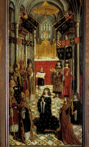 The sacre of Louis XII (1462-1515) in the cathedral of Reims on 27 May 1498. 1501. Paris, National Museum of the Middle Ages, Thermes de Cluny by French School